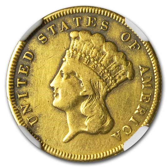 $3 Gold Princess VF Details (Cleaned)