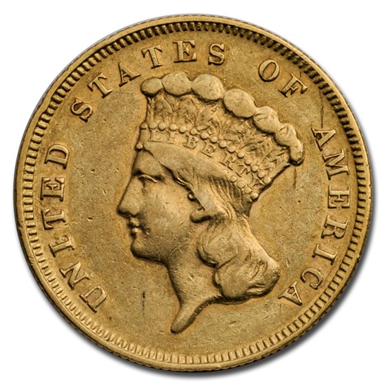 $3 Gold Princess XF Details (Cleaned) $3 Gold Princess XF Details (Cleaned)