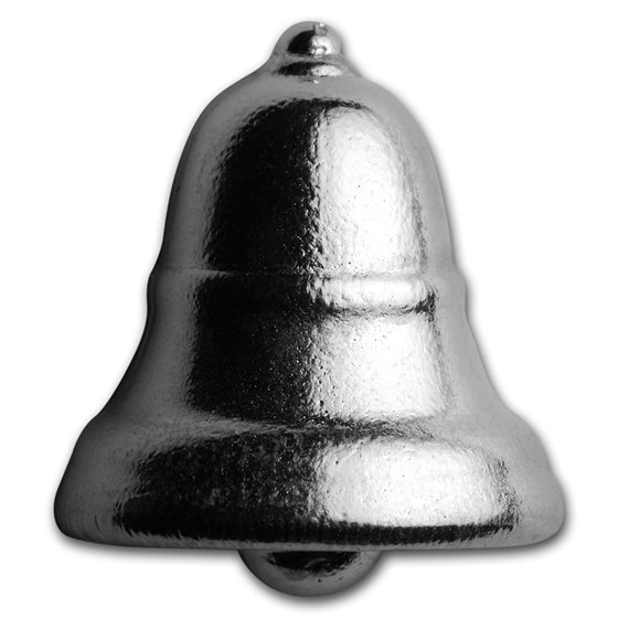 3 oz Hand Poured Silver - 9Fine Mint (Christmas Bell)