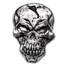 3 oz Hand Poured Silver Bar - Angry Skull