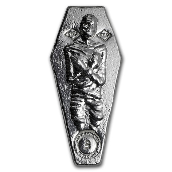 3 oz Hand Poured Silver Bar - PBP (Mummy) 3 oz Hand Poured Silver Bar - PBP (Mummy)