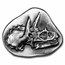 3 oz Hand Poured Silver - MPM (Triceratop Fossil, NO Wood Crate)