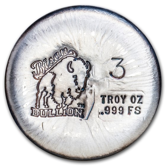 3 oz Hand Poured Silver Round - BB 3 oz Hand Poured Silver Round - BB
