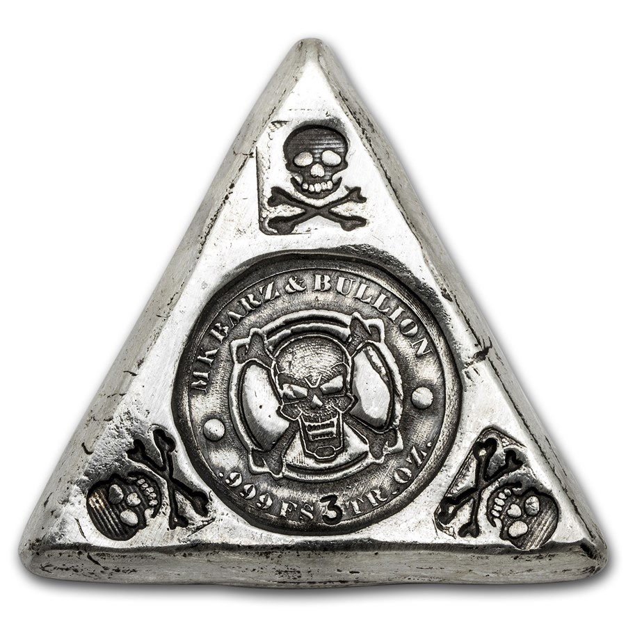 3 oz Hand Poured Silver Triangle - Captains Loot