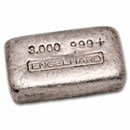 3 oz Silver Bar - Engelhard (Vintage, Serial Absent)