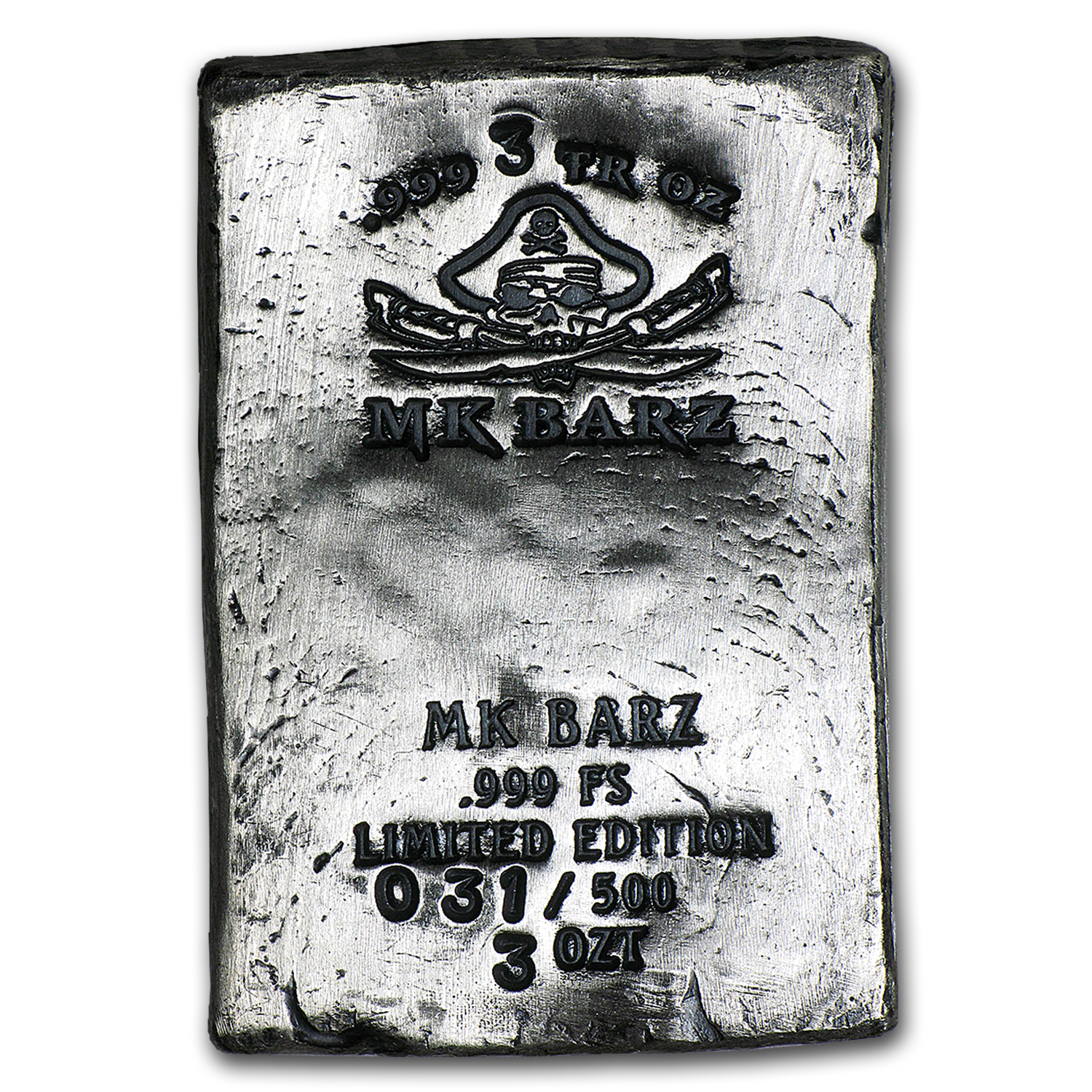 Buy 3 oz Silver Bar - Pirate Skull (Limited Edition, Pirate