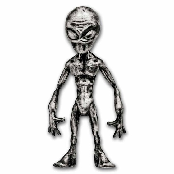 3 oz Silver Hand Poured Statue - Alien