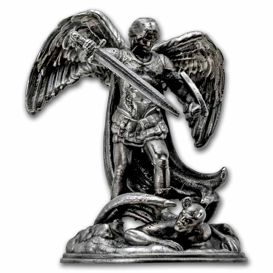 3 oz Silver Hand Poured Statue - Archangel Michael