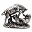 3 oz Silver Hand Poured Statue - Bull vs Bear