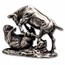 3 oz Silver Hand Poured Statue - Bull vs Bear