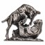 3 oz Silver Hand Poured Statue - Bull vs Bear