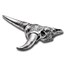 3 oz Silver Hand Poured Statue - Decorated Longhorn Skull