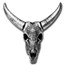 3 oz Silver Hand Poured Statue - Decorated Longhorn Skull