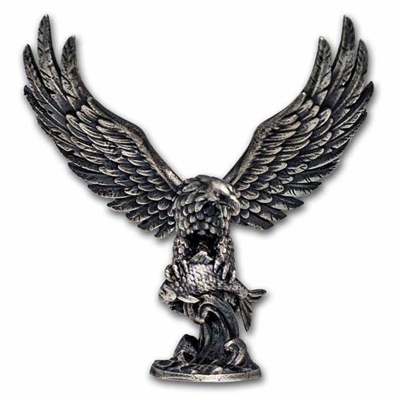 3 oz Silver Hand Poured Statue - Eagle 3 oz Silver Hand Poured Statue - Eagle