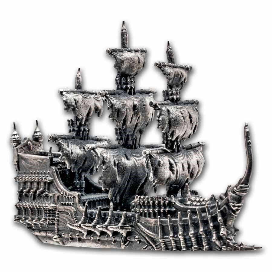 3 oz Silver Hand Poured Statue - Flying Dutchman