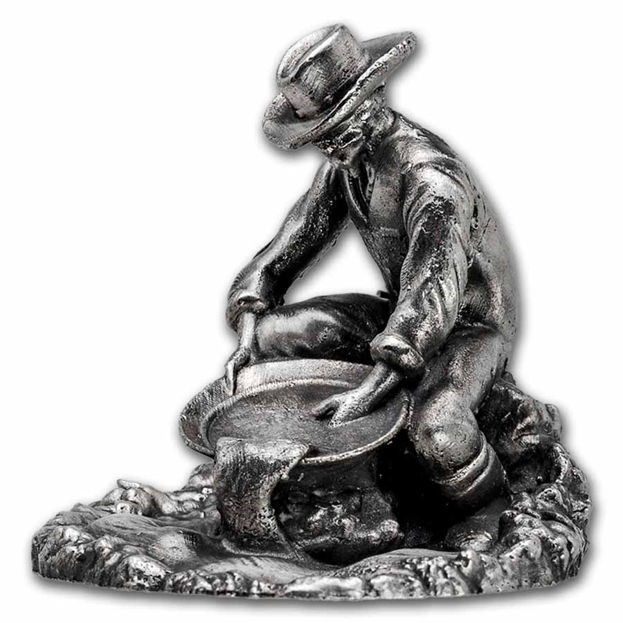 3 oz Silver Hand Poured Statue - Prospector V2