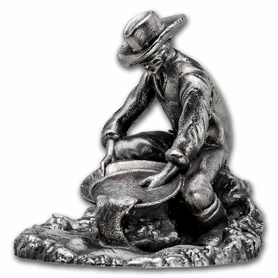3 oz Silver Hand Poured Statue - Prospector V2 3 oz Silver Hand Poured Statue - Prospector V2