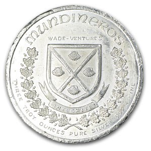 3 oz Silver Round - Three Silver Mundineros