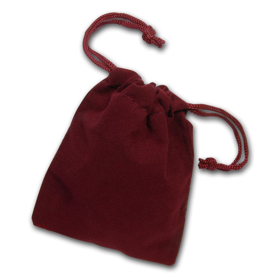 3 x 4 Velour Draw String Pouch (Burgundy)