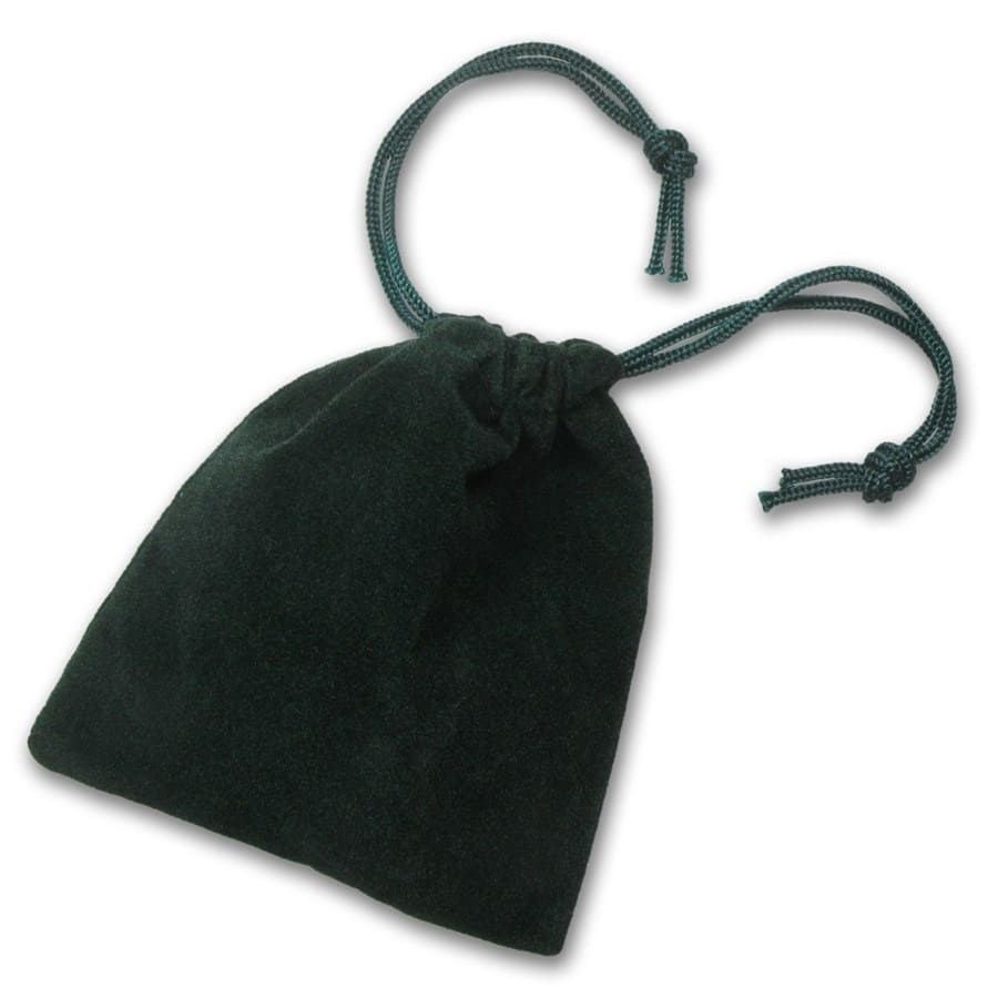 3 x 4 Velour Draw String Pouch (Green)