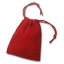3 x 4 Velour Draw String Pouch (Red)
