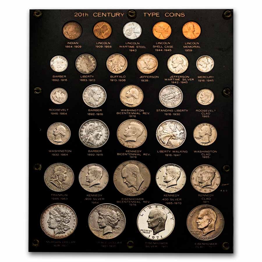 30-Coin U.S. 20th Century First Year Type Set (Capital Plastics)