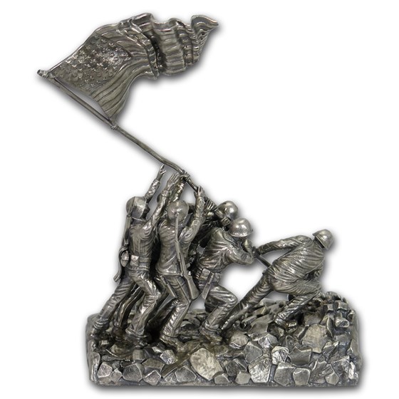 30 oz Silver Antique Statue - Raising the Flag on Iwo Jima 30 oz Silver Antique Statue - Raising the Flag on Iwo Jima
