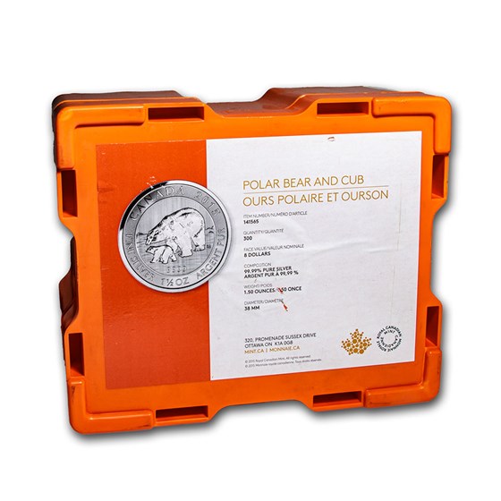 300-Coin 1.5 oz Silver Canada Wildlife Series Box (Empty, Orange)