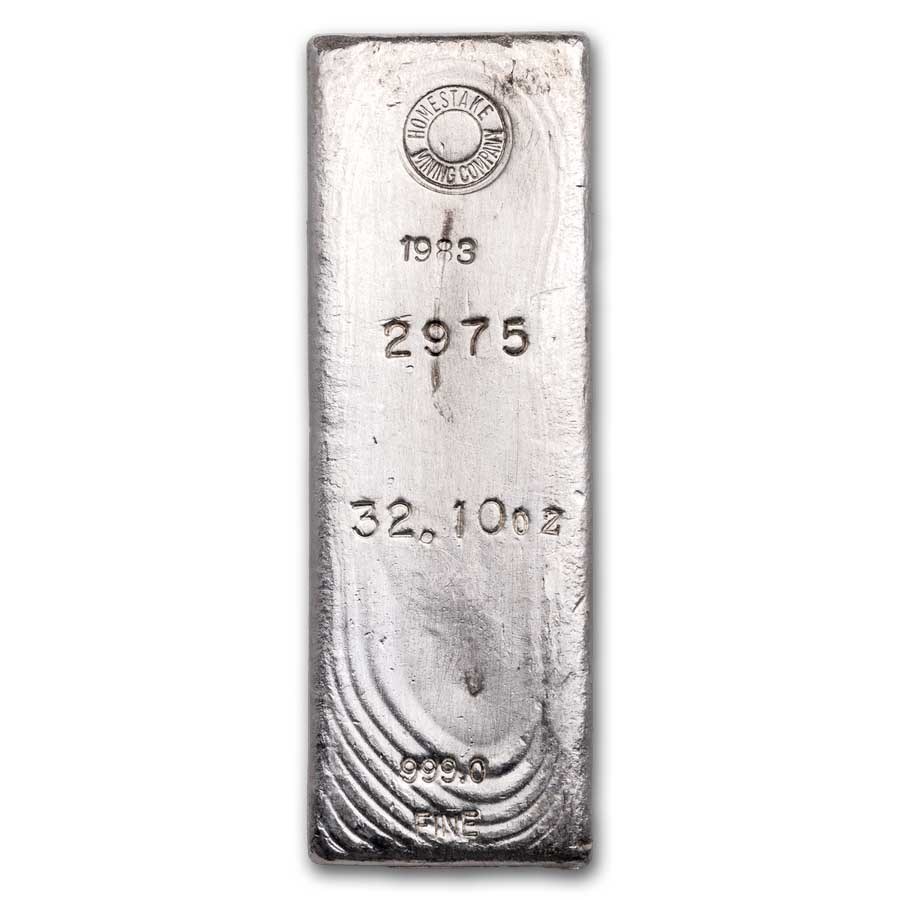 32.10 oz Silver Bar - Homestake Mining Company