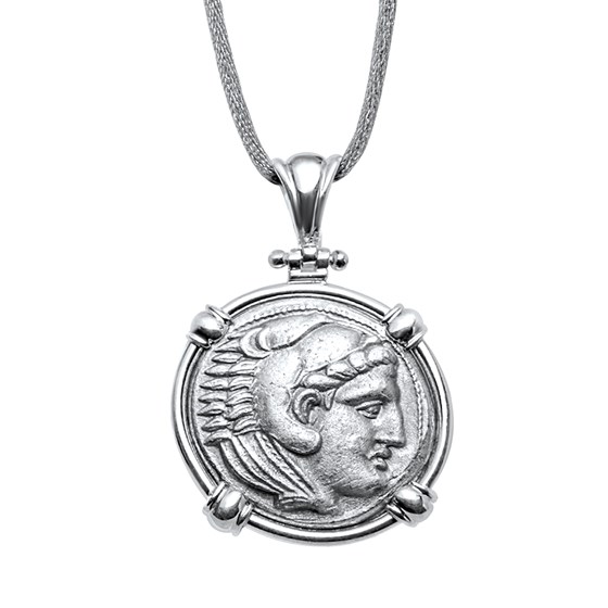 (336-323 BC) Alexander III Sterling Pendant and Earrings Set (336-323 BC) Alexander III Sterling Pendant and Earrings Set