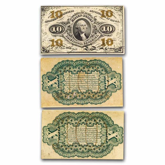 3rd Issue Fractional Curr. 10 Cents XF/AU (Fr#1251) Specimen Set 3rd Issue Fractional Curr. 10 Cents XF/AU (Fr#1251) Specimen Set