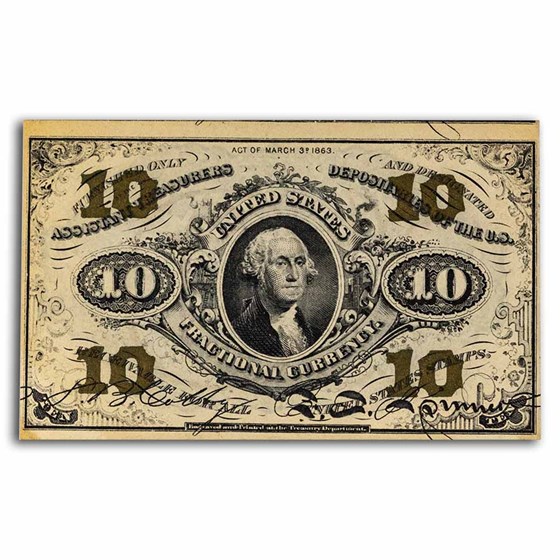 3rd Issue Fractional Currency 10 Cents AU (Fr#1251) 3rd Issue Fractional Currency 10 Cents AU (Fr#1251)