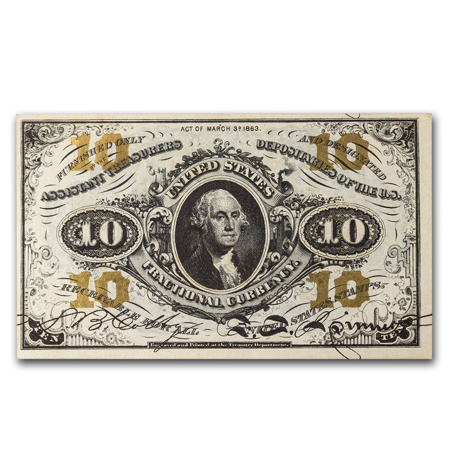 3rd Issue Fractional Currency 10 Cents CCU (Fr#1255)
