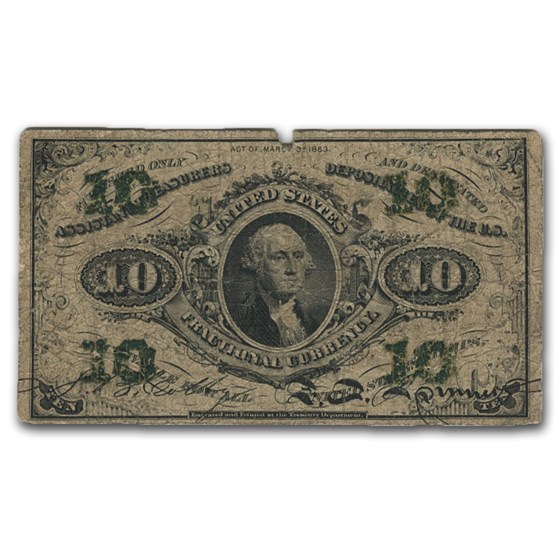3rd Issue Fractional Currency 10 Cents Fine (Fr#1255) 3rd Issue Fractional Currency 10 Cents Fine (Fr#1255)