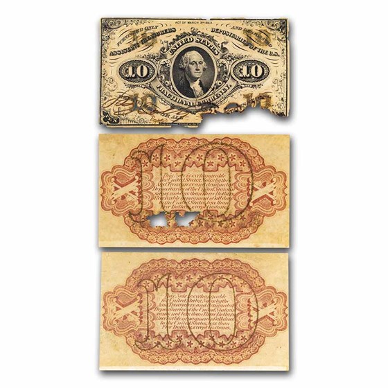 3rd Issue Fractional Currency 10 Cents VG/AU(Fr#1253)Specimen Set