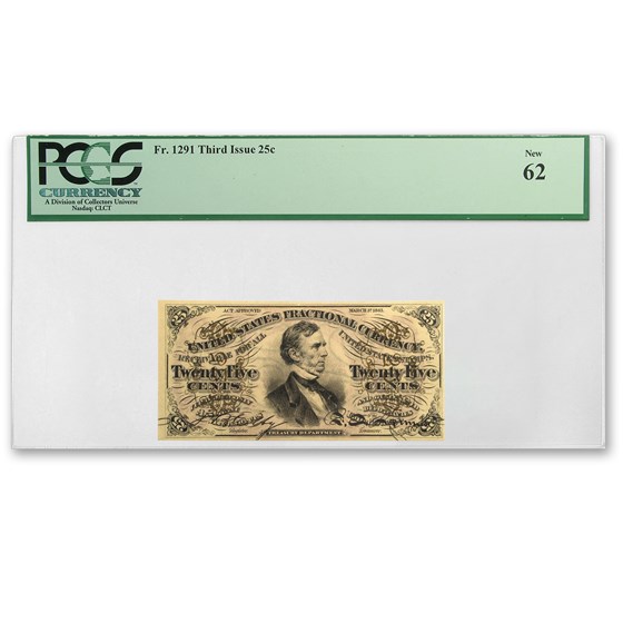 3rd Issue Fractional Currency 25 Cents New 62-PCGS (FR#1291) 3rd Issue Fractional Currency 25 Cents New 62-PCGS (FR#1291)