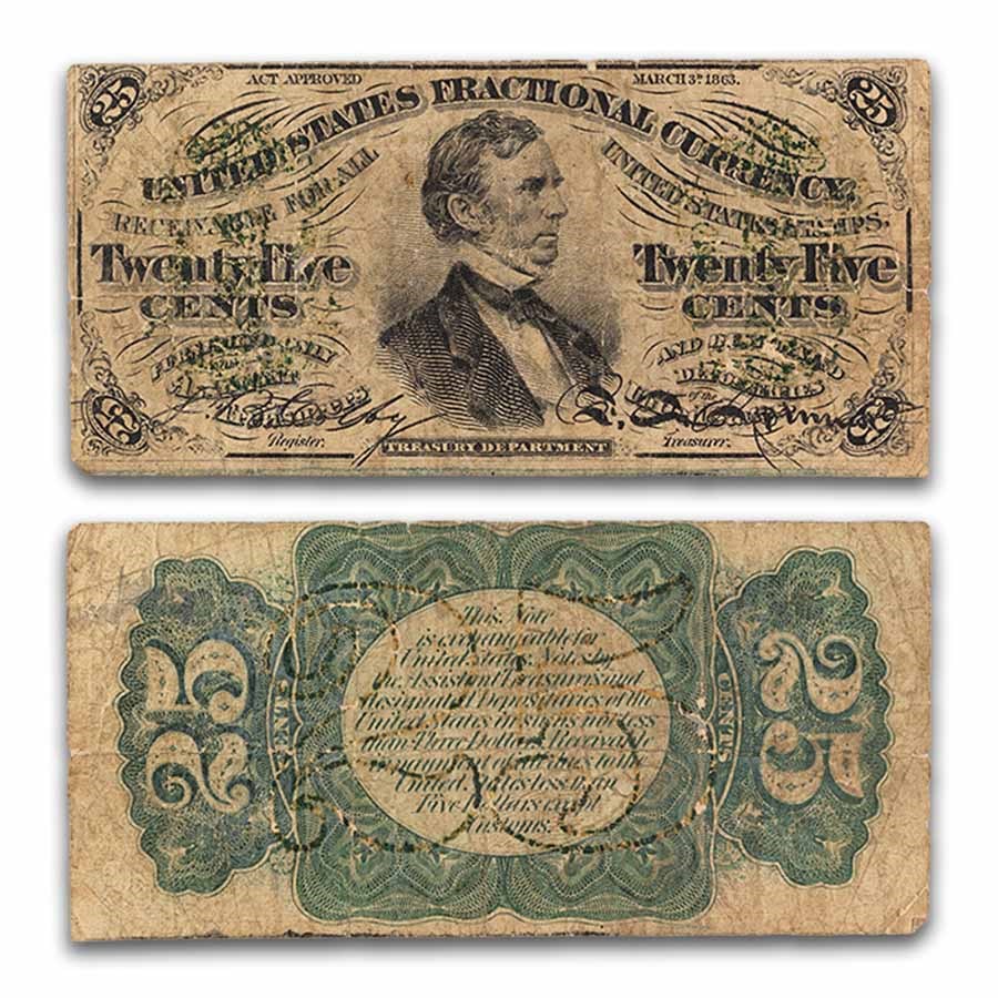 3rd Issue Fractional Currency 25 Cents VG (Fr#1294)