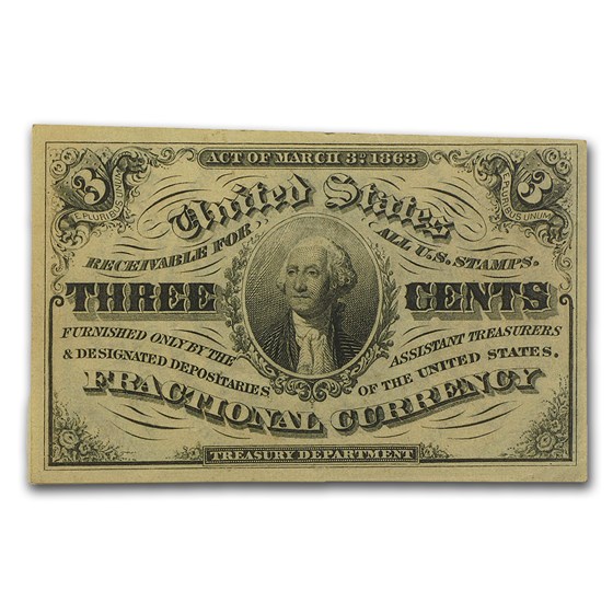 3rd Issue Fractional Currency 3 Cents CCU (Fr#1226) 3rd Issue Fractional Currency 3 Cents CCU (Fr#1226)