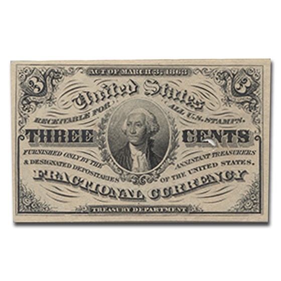 3rd Issue Fractional Currency 3 Cents Ch AU-58 PMG (Fr#1226) 3rd Issue Fractional Currency 3 Cents Ch AU-58 PMG (Fr#1226)