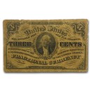 3rd Issue Fractional Currency 3 Cents VG (Fr#1227)