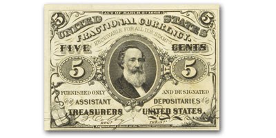 3rd Issue Fractional Currency 5 Cents AU (Fr#1238) 3rd Issue Fractional Currency 5 Cents AU (Fr#1238)
