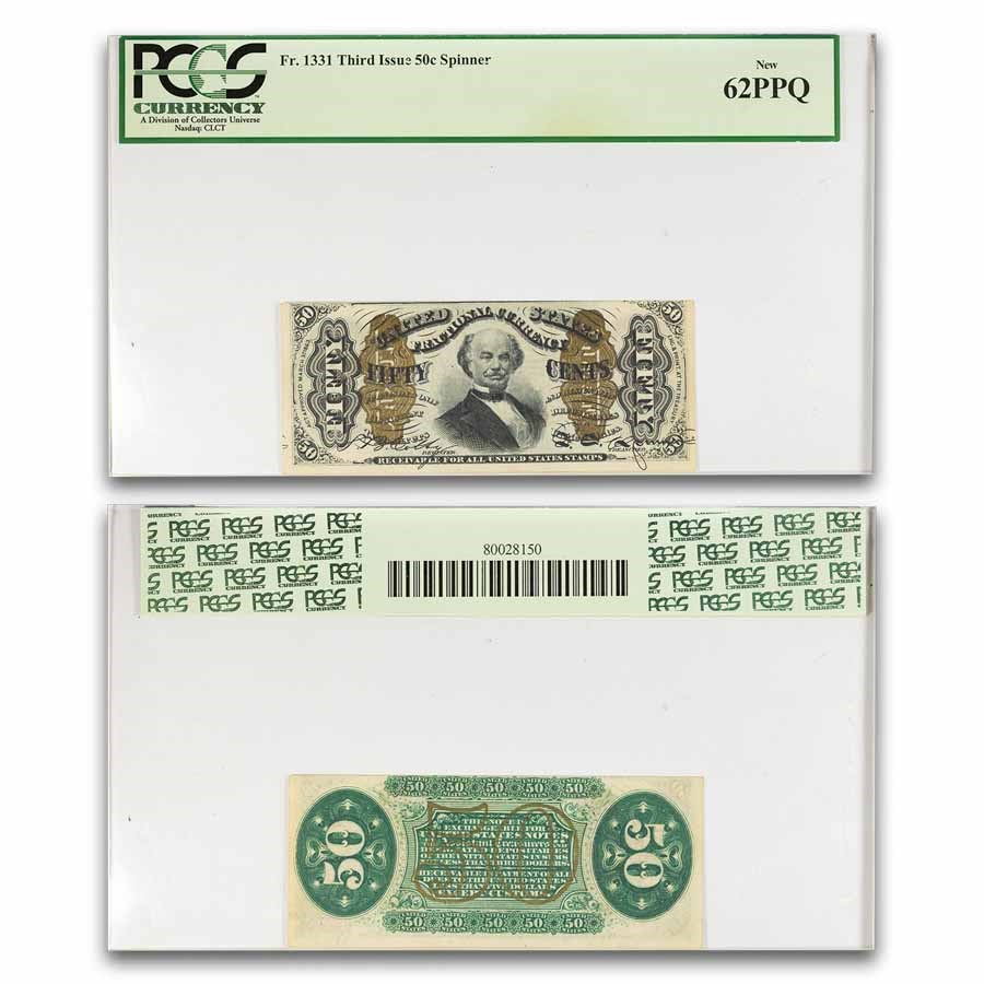 3rd Issue Fractional Currency 50 Cents CU-62 PPQ PCGS (Fr#1331)