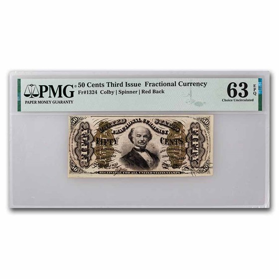 3rd Issue Fractional Currency 50 Cents CU-63 EPQ PMG (Fr#1324) 3rd Issue Fractional Currency 50 Cents CU-63 EPQ PMG (Fr#1324)