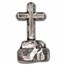 4.75 oz Hand Poured Silver - Standing Cross on Rocky Peak