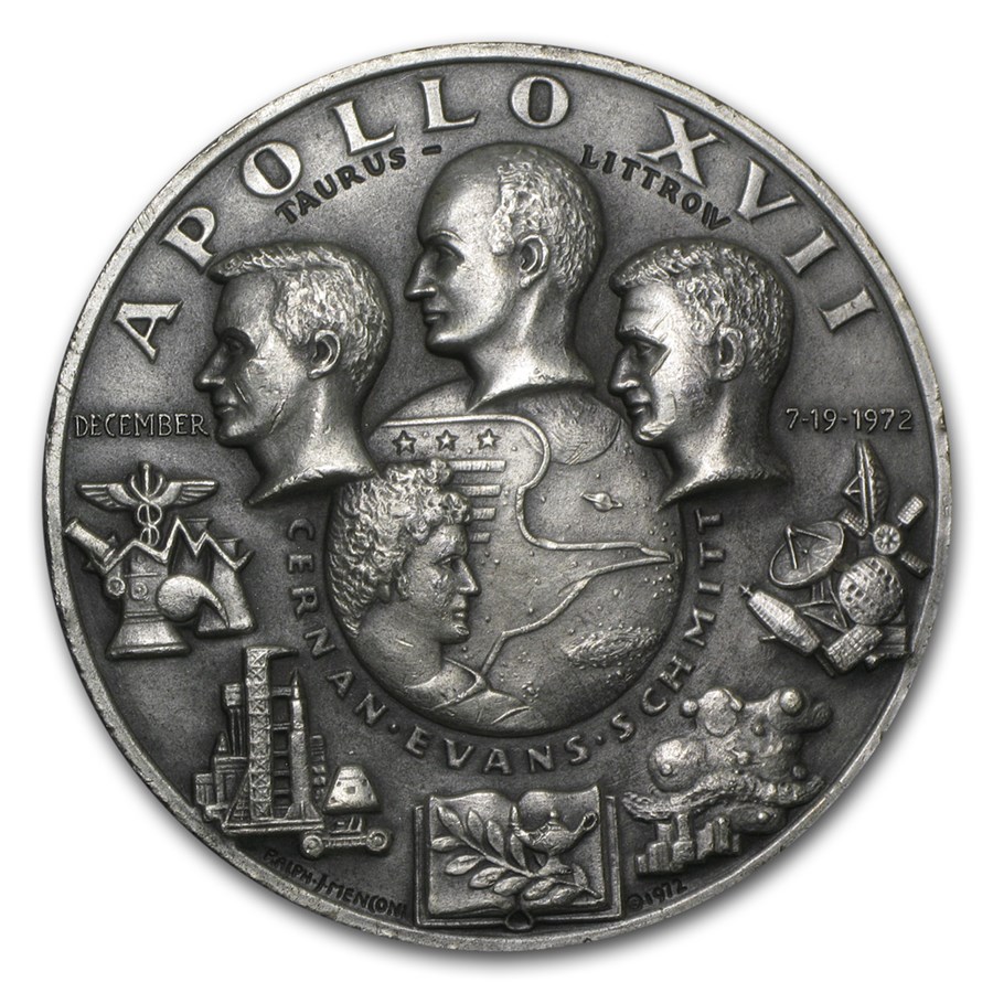 4.96 oz Silver Round - APOLLO 17 Medal