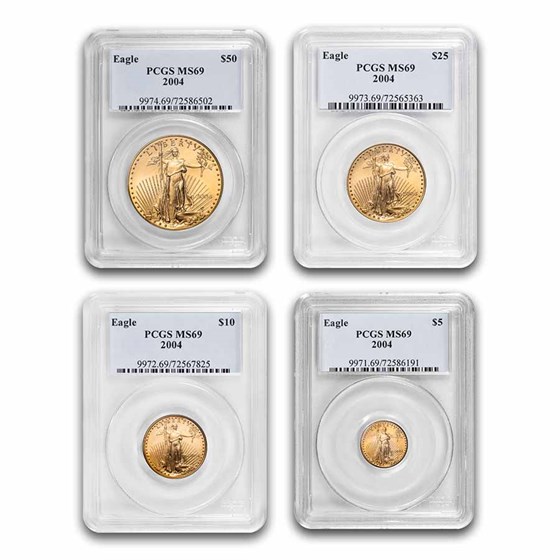 4-Coin American Gold Eagle Set MS-69 PCGS (Random Year) 4-Coin American Gold Eagle Set MS-69 PCGS (Random Year)