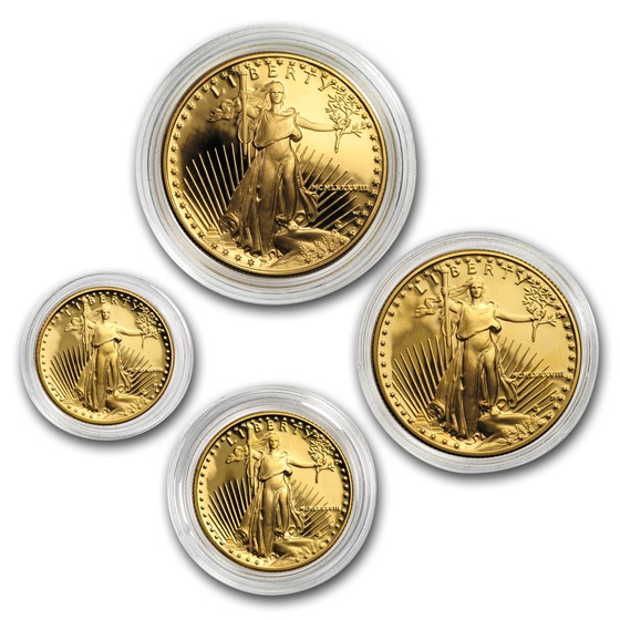 2008 american eagle gold proof four coin set