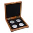 4 coin Wood Presentation Box - Fits Up to 40 mm