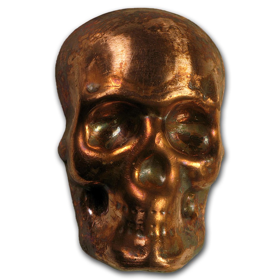 4 oz Copper Skull - MK Barz & Bullion (Poured)