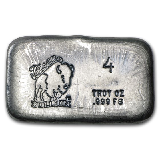 4 oz Hand Poured Silver Bar - BB 4 oz Hand Poured Silver Bar - BB